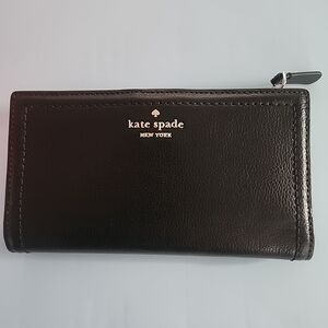 EUC Kate Spade NY Patterson Drive Braylon Wallet Clutch -Pebbled Black Leather